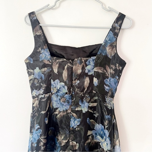 Lulus Stunning Elegance Black Floral Organza Maxi Dress Romantic Gown Small - Picture 9 of 16